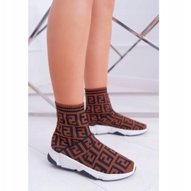 Scarpe Sportive da Donna Calza Alta Marrone Press 2