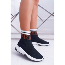 Scarpe Sportive da Donna Calzino Alto Nero Press multicolore 1