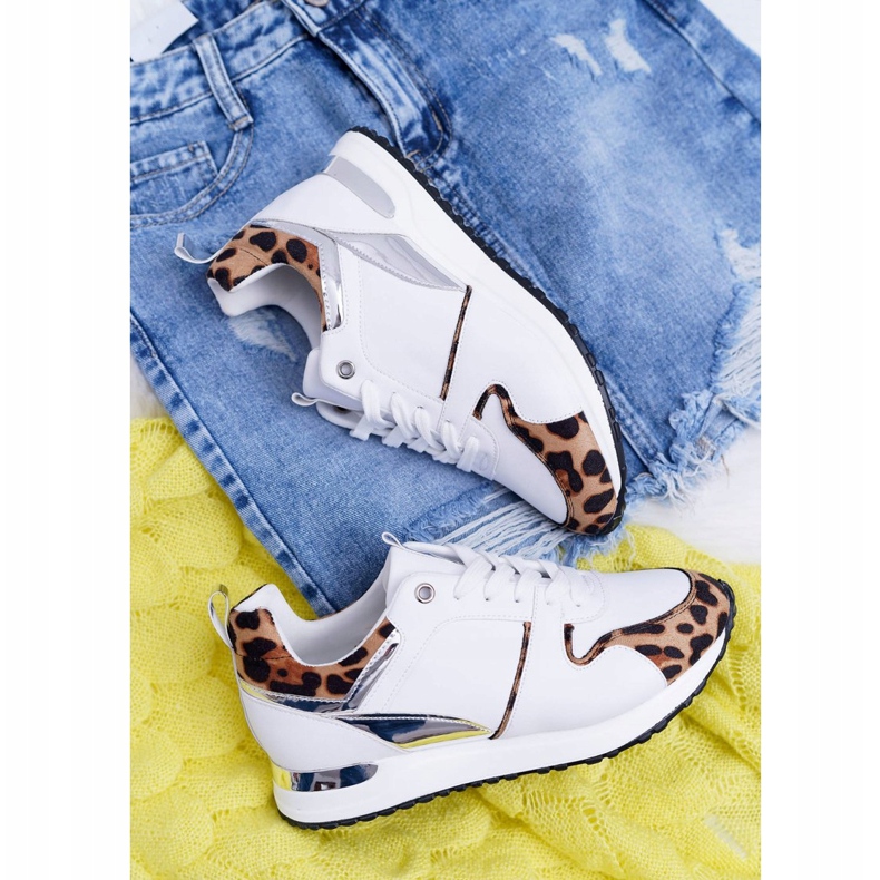 Scarpe Sportive Da Donna Con Motivo Leopardo Bianco Fippo 1
