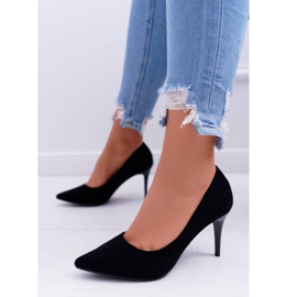 FB1 Tacchi A Spillo Da Donna In Pelle Scamosciata In Spitz Nero Crema 1