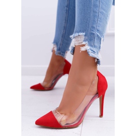 NFR Tacchi a spillo da donna trasparenti Red Spitz Live rosso 1