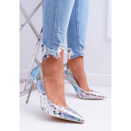 Tacchi Alti Da Donna Lu Boo Serpente Blu In Spitz Iris multicolore 2