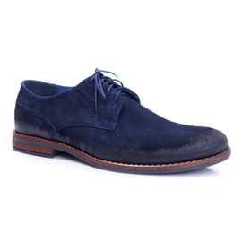 Scarpe brogue da uomo casual in pelle Nikopol Navy Blue Lajos blu navy 1