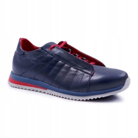 Bednarek Polish Shoes Scarpe Brogues da uomo Bednarek Sport in pelle blu navy Geos 1