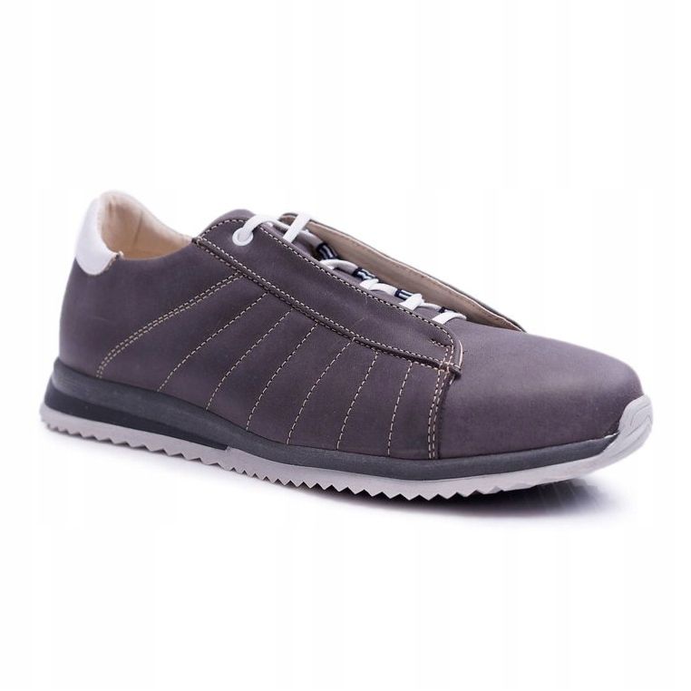 Bednarek Polish Shoes Scarpe Brogues da uomo Bednarek Sport in pelle grigie Geos grigio 1