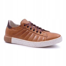 Bednarek Polish Shoes Scarpe brogue da uomo Bednarek in pelle sportive suola piatta marrone Geos 1