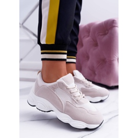 NFR Scarpe Sportive Donna Camoscio Beige e Bianco Lollipop marrone 2