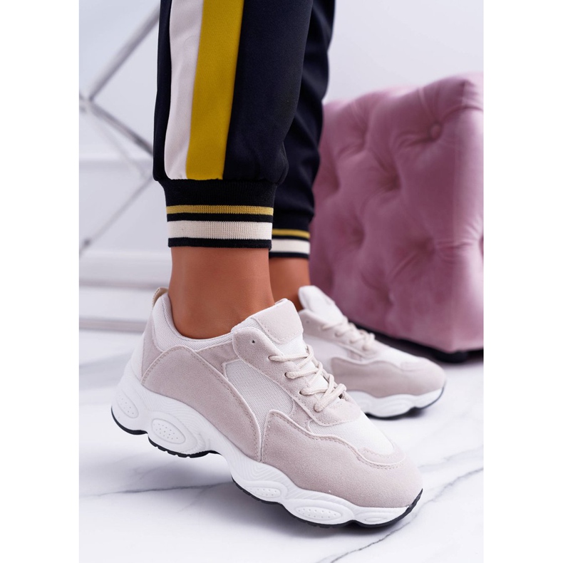 NFR Scarpe Sportive Donna Camoscio Beige e Bianco Lollipop bianca marrone 2