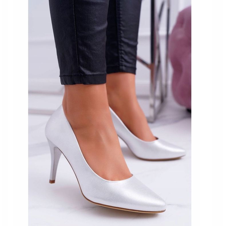 Tacchi a spillo da donna Sergio Leone 1399 Argento Greca grigio 1