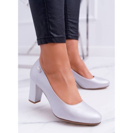 Décolleté da donna Sergio Leone PB130 Argento Perla Ambra grigio 2