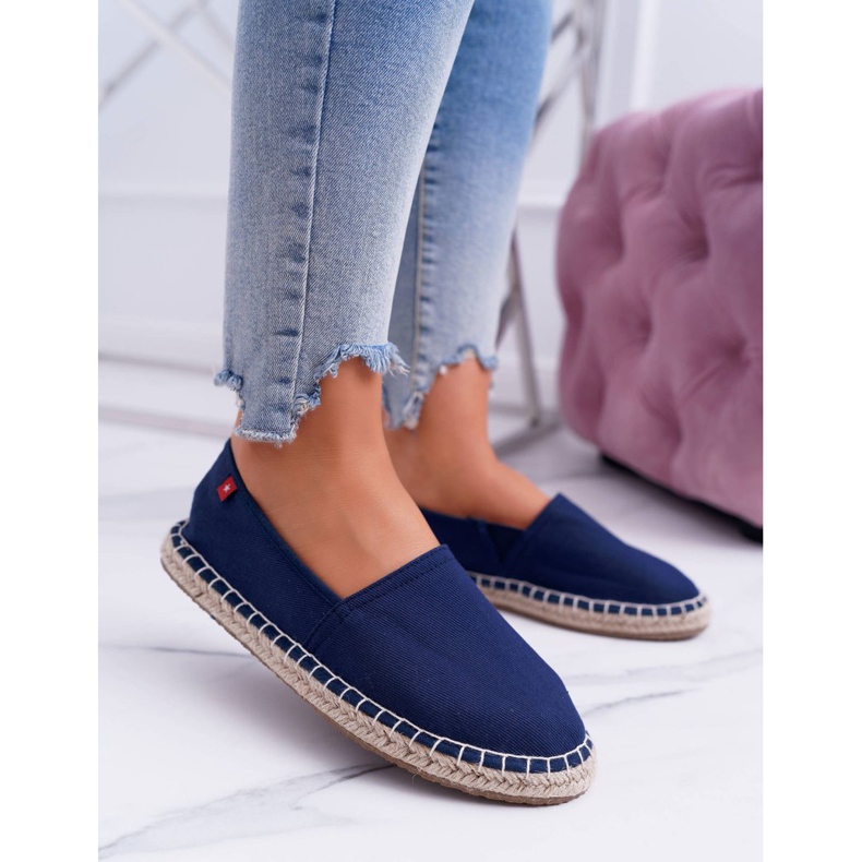 Espadrillas da donna Suola intrecciata Blu navy Big Star DD274A151 2