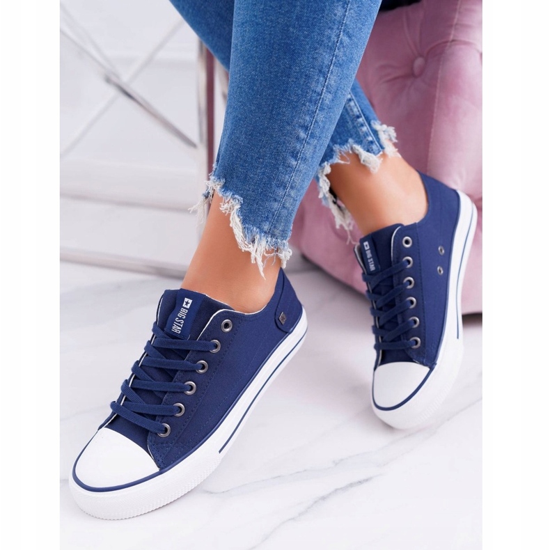 Sneakers da donna Big Star con punta in gomma blu navy DD274335 1