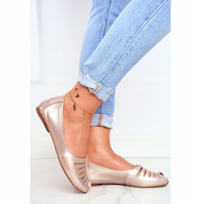 Ballerine da donna Maciejka Pelle Dorata 03497-25 d'oro 2