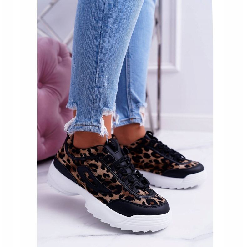 NFR Scarpe Sportive Nere da Donna Leopard Faqundo marrone nero multicolore 1