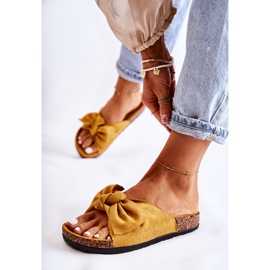 NFR Pantofole gialle da donna con fiocco in sughero Wendy giallo 1