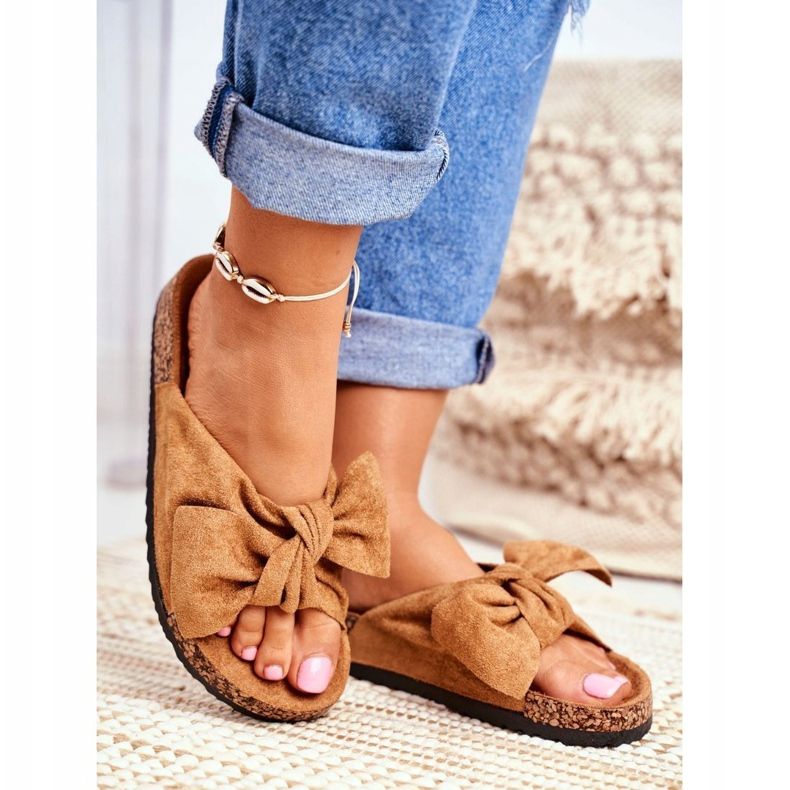 PS1 Pantofole Marroni Da Donna Con Fiocco Wendy Cork marrone 1
