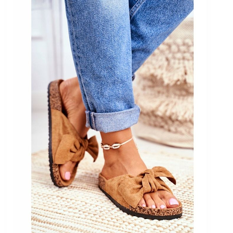 PS1 Pantofole Marroni Da Donna Con Fiocco Wendy Cork marrone 2