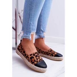 NFR Espadrillas da donna Leopard Flaty marrone 1
