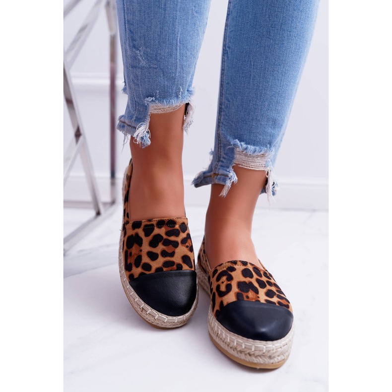 NFR Espadrillas da donna Leopard Flaty marrone 2