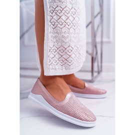 S.Barski Scarpe brogue da donna in pelle senza lacci Lordsy Pink Lordi rosa 1
