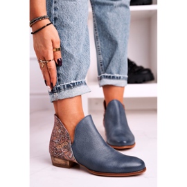 Stivali piatti da donna Maciejka Primavera Pelle Blu Navy 04091-27 2