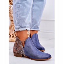 Stivali piatti da donna Maciejka Primavera Pelle Blu Navy 04091-27 1