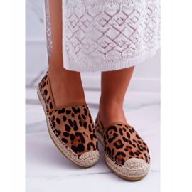 NFR Espadrillas da donna in pelle scamosciata leopardate Jungle marrone 2