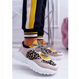 NFR Scarpe Sportive Donna Suola Alta Leopard Chillout beige giallo 1