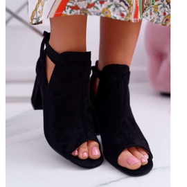 Vinceza Stivaletti neri Sandali su una barra Open Toes Grigi nero 2