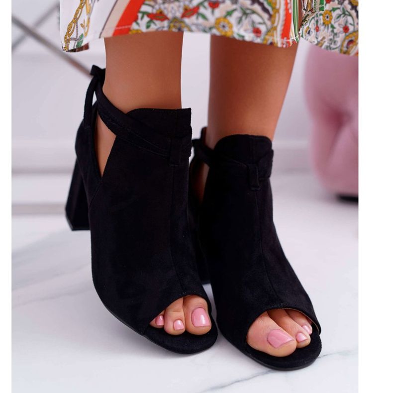 Vinceza Stivaletti neri Sandali su una barra Open Toes Grigi nero 2