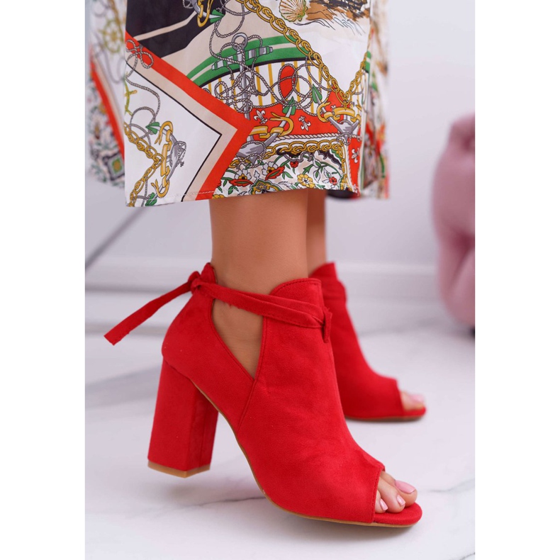 Vinceza Sandali con stivaletti rossi su una barra Open Toes Grigi rosso 1