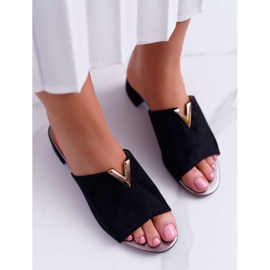 Vinceza Pantofole classiche da donna eleganti su nero Demea Block 2
