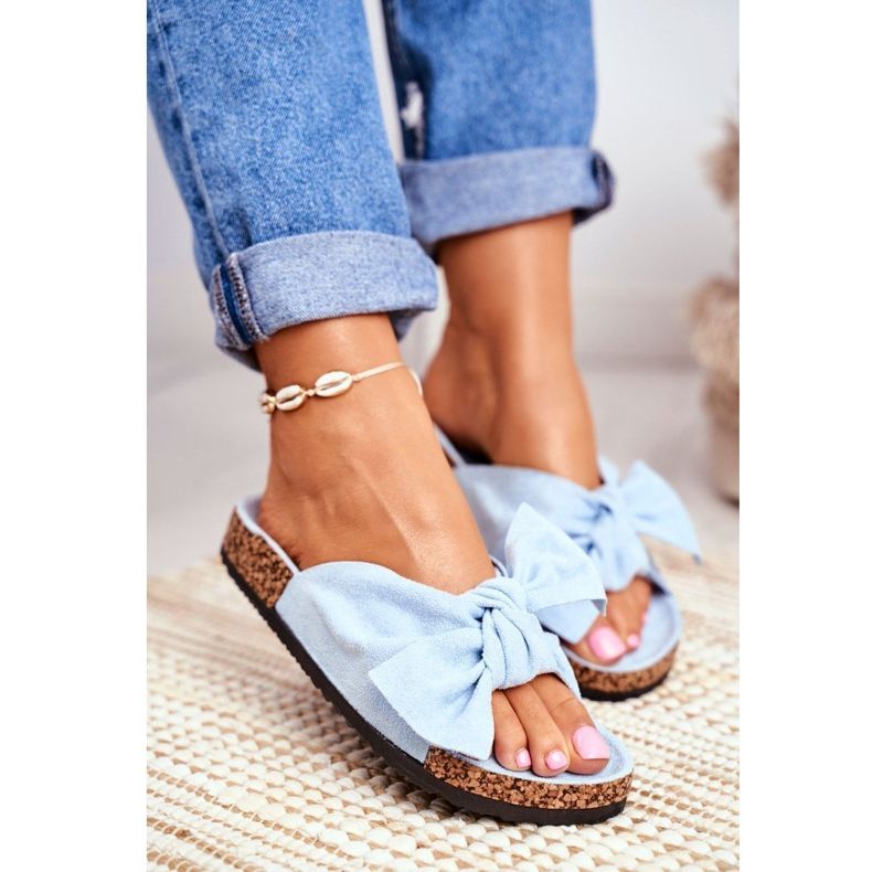 BUGO Pantofole blu da donna sul fiocco di sughero Wendy 1