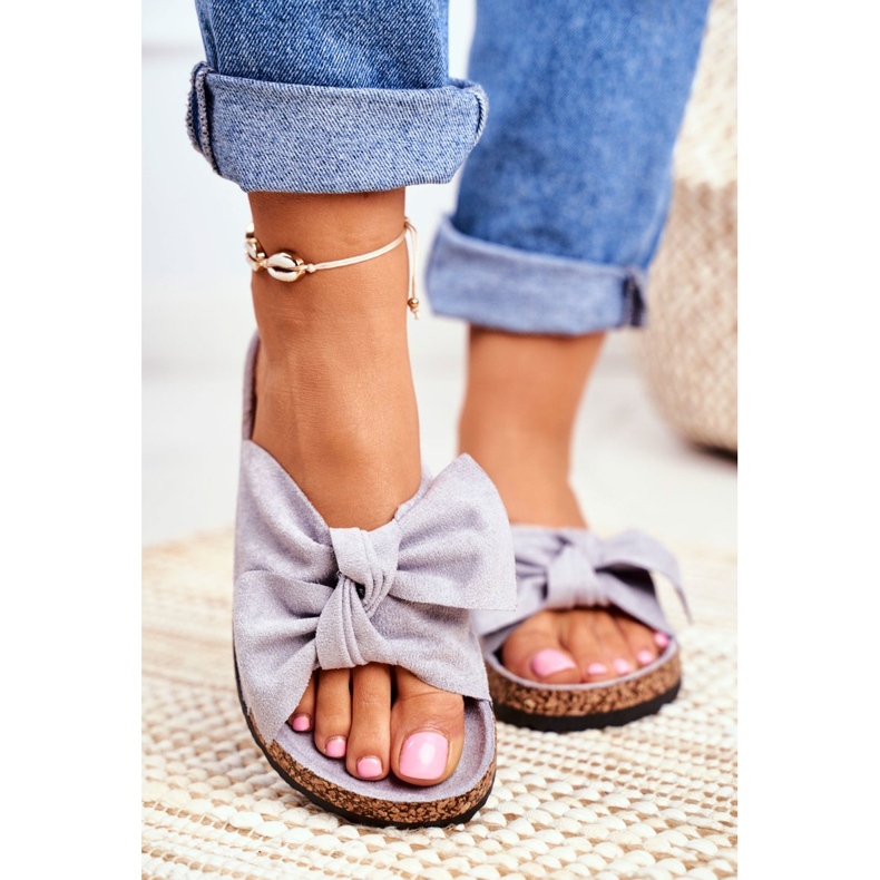 PS1 Pantofole Grigie Da Donna Con Fiocco Wendy Cork grigio 2
