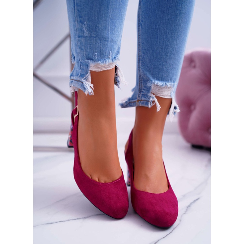Décolleté Con Tacco Donna Sergio Leone SK788 Fucsia Lati rosa 2