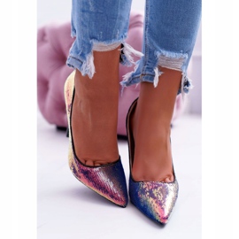 PS1 Tacchi a spillo da donna Iridescente con paillettes CrazyStuff nero 2