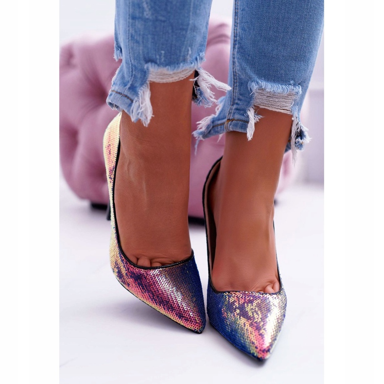 PS1 Tacchi a spillo da donna Iridescente con paillettes CrazyStuff nero 2