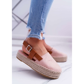 NFR Espadrillas Da Donna In Camoscio Sulla Piattaforma Parteno Rosa 1