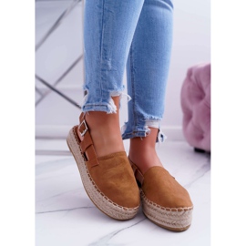 NFR Espadrillas Da Donna In Camoscio Sulla Piattaforma Camel Parteno marrone 2