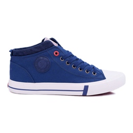 Cross Jeans Sneakers Uomo In Tessuto Jeans Incrociato Alta Blu Navy DD1R4057 1