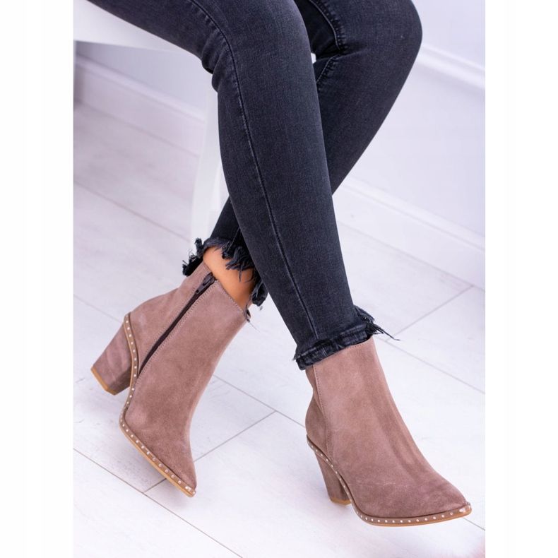 Deoni Stivali da donna in pelle Beige Sonoma 2