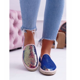 Espadrillas da donna Big Star Paillettes Iridescenti DD274A164 blu navy 2
