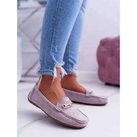 CON Mocassini Donna Ecopelle Leggero Lila Rosa Think 1