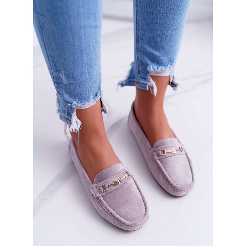 CON Mocassini Donna Ecopelle Leggero Lila Rosa Think 2
