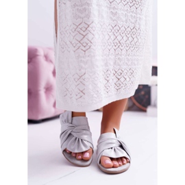 EVE Pantofole da donna con fiocco sul sedile grigio 2