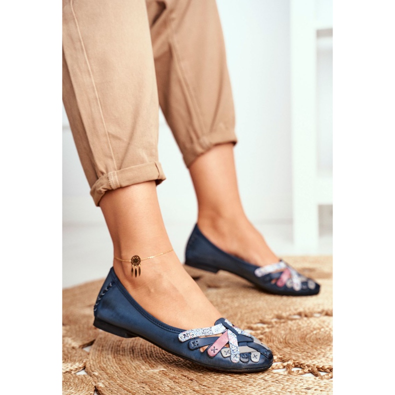 Ballerine da donna Maciejka Pelle Blu Navy 01358 2