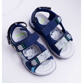 FRROCK Sandali da bambino per ragazzi con velcro Navy Blue Reksio blu navy 1