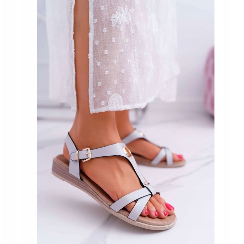 Sandali da donna Flat Grey S.Barski Brimnes grigio 1