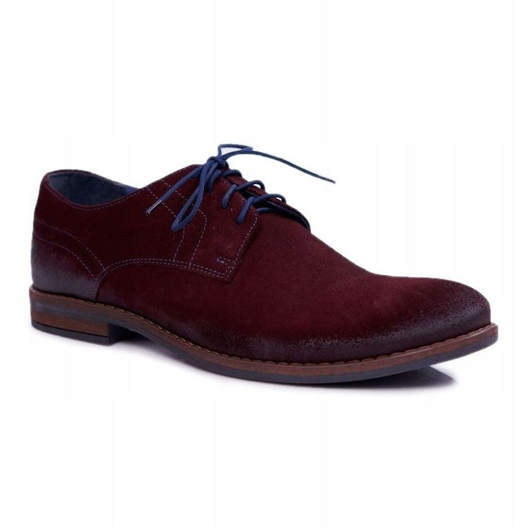 Scarpe brogue da uomo casual in pelle Nikopol Borgogna Lajos rosso 1