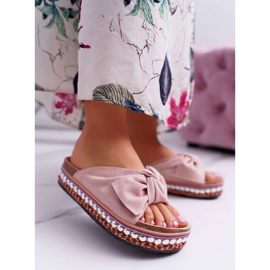 Ciabatte Da Donna Con Suola Spessa Fiocchi Rosa Milady 1